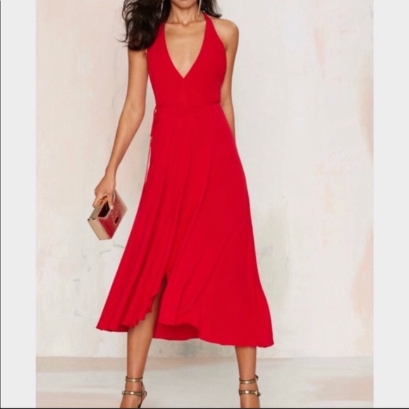 Nasty Gal Dresses & Skirts - Nasty Gal After Party Better Off Red Wrap Dress